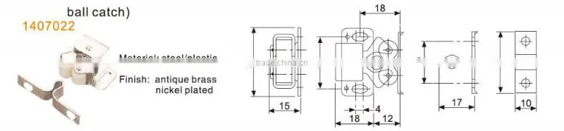hot sale steel magnetic ball door catch for cabinet door