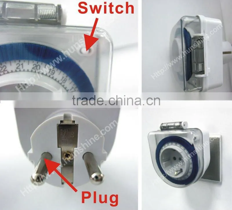 24 hour progamme waterproof mechanical timer switch with sgs