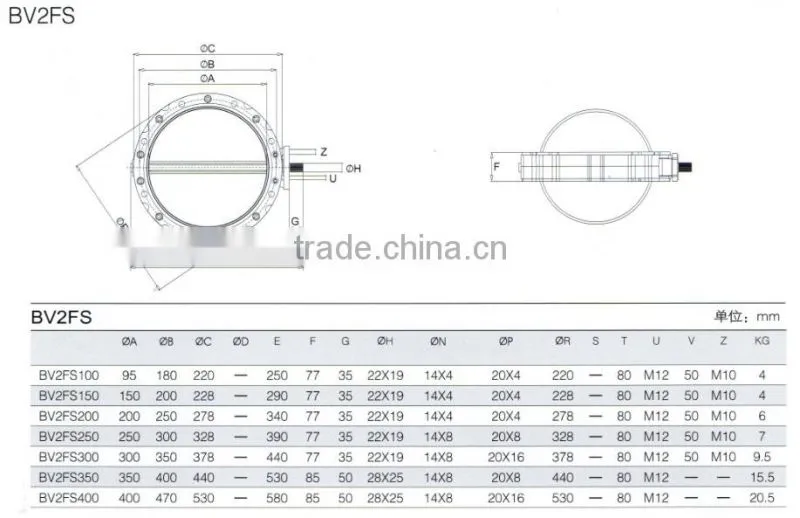 Pneumatic butterfly valve for dust proof