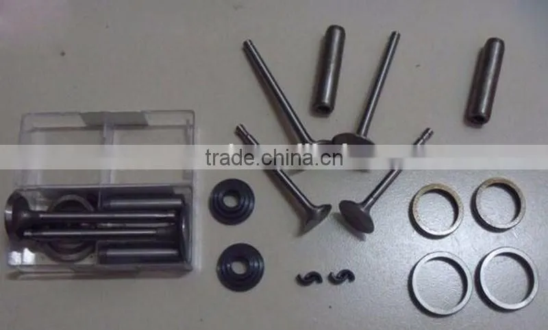 Tractor engine valves and valve spring seat and valve guide assembly