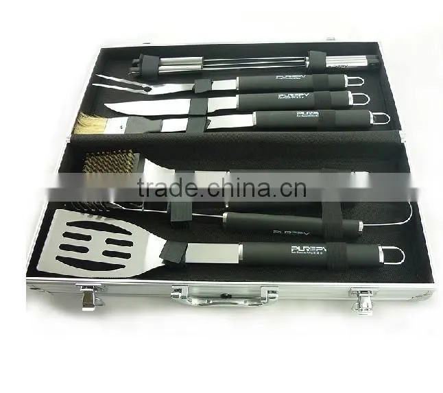 Stainless steel Portable bbq tools set with tools box