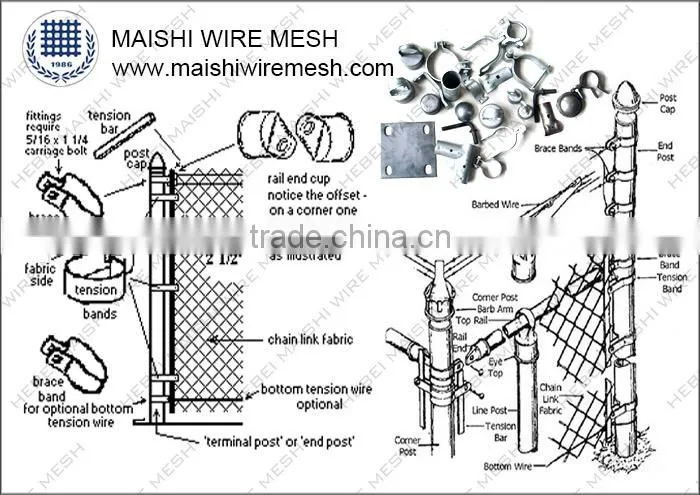 2.5mm wire galvanized chain Link fence mesh