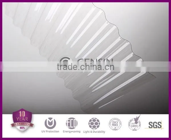 Cheap and hot sell 0.8mm polycarbonate transparent corrugated sheet