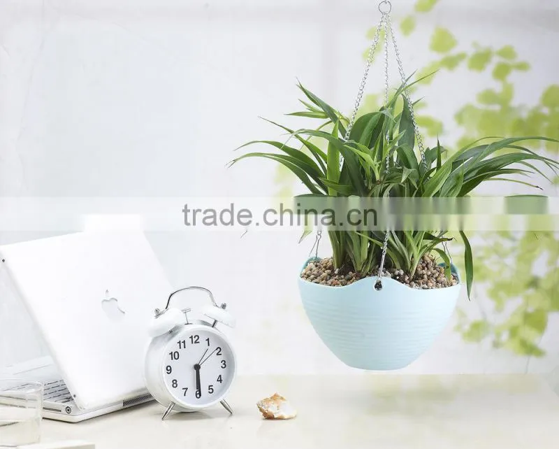 Hanging Flower Plant Pot Chain Plastic Planter Holder Indoor Outdoor Basket Gardening