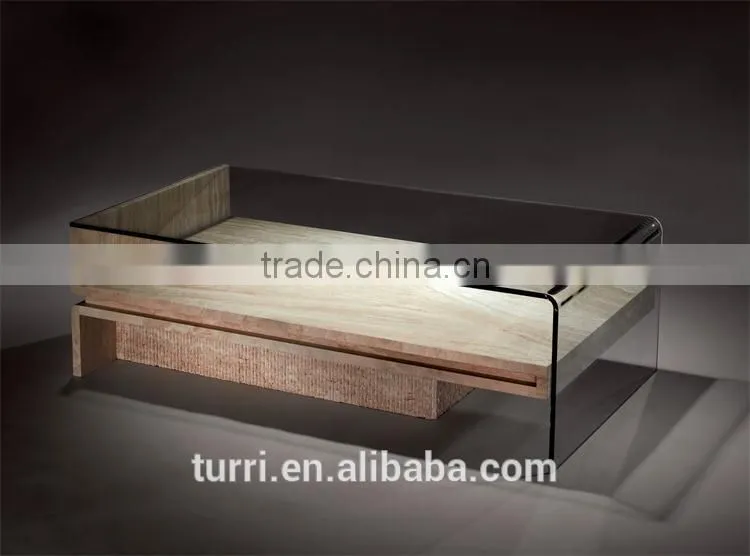 Italian Style travertine glass top Home coffee table
