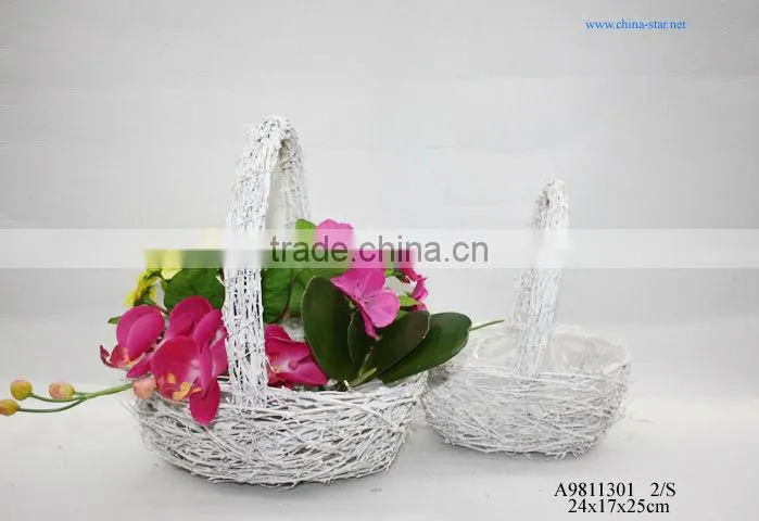 bamboo twig flower baskets