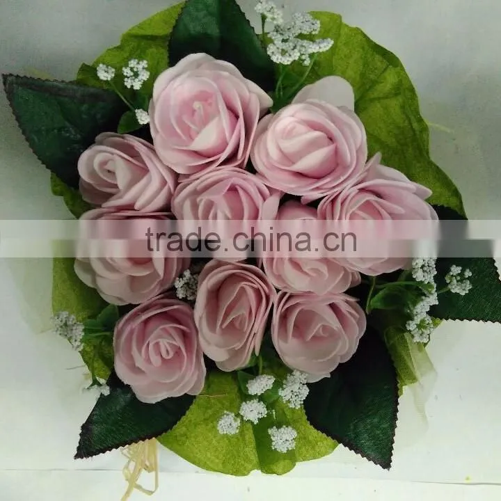 import china products silk flowers peach color for home decoration