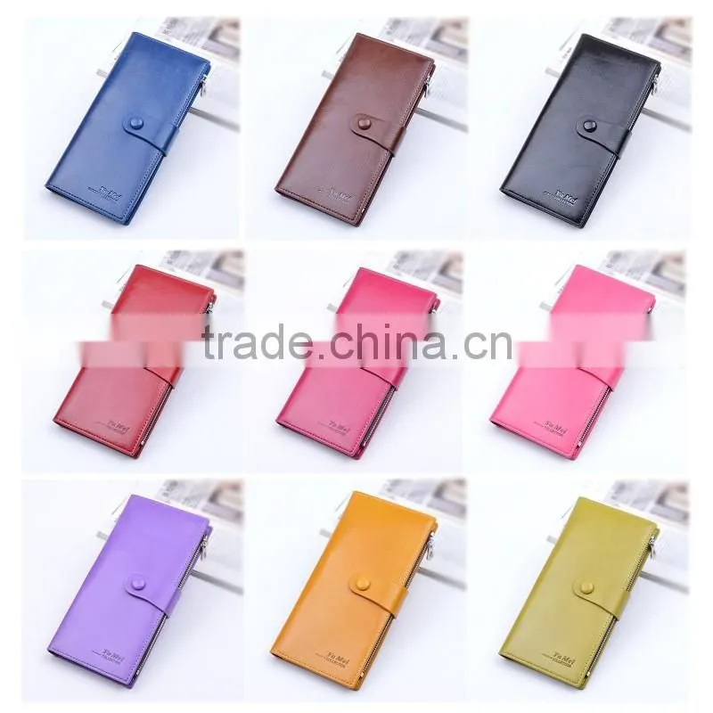 Customized Branded RFID Blocking Wax Oil Leather Women's Wallet