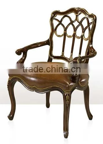 Nice Designed Classic European Solid Wood Carving Golden Royal Chair with Chinoiserie Influenced BF12-04264a