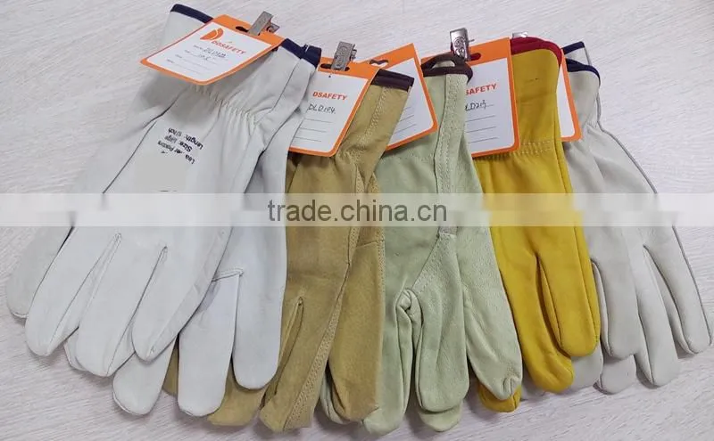 DDSAFETY High Quality Yellow Cow Grain Leather Gloves Driver Gloves