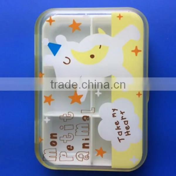 custom promotional rectangle cartoon plastic pill box,custom cartoon plastic pill box,custom cartoon plastic pill box supplier