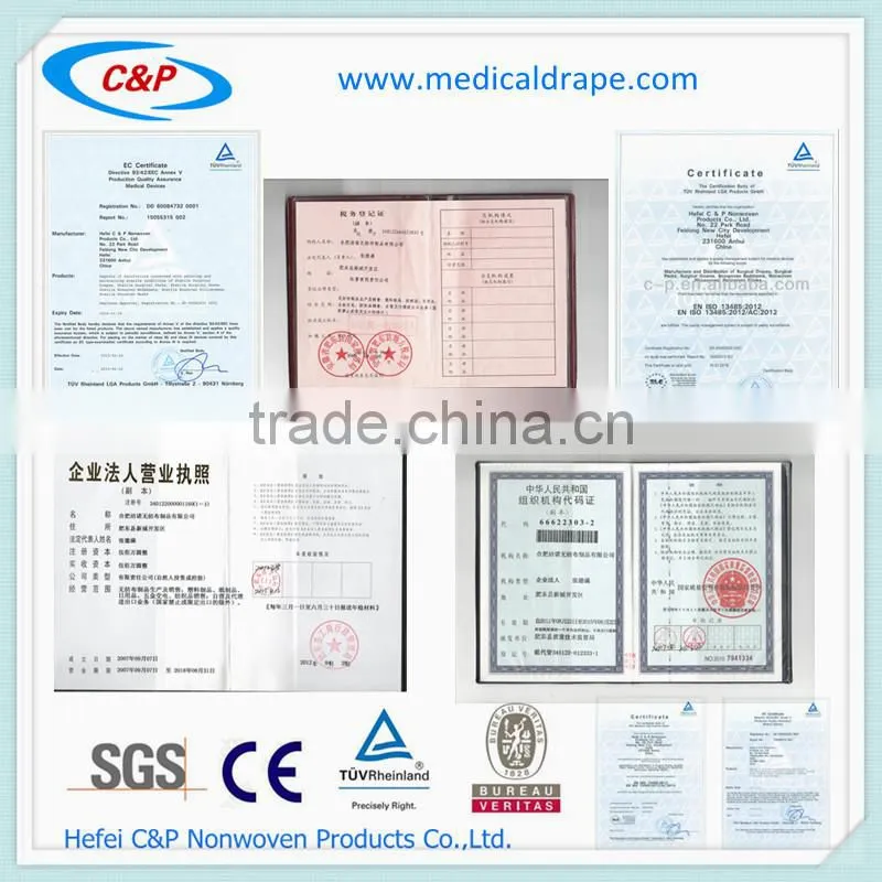 Disposable Sterile Blue SMS Nonwoven Standard Surgical Gown/Reinforced Surgical Gown