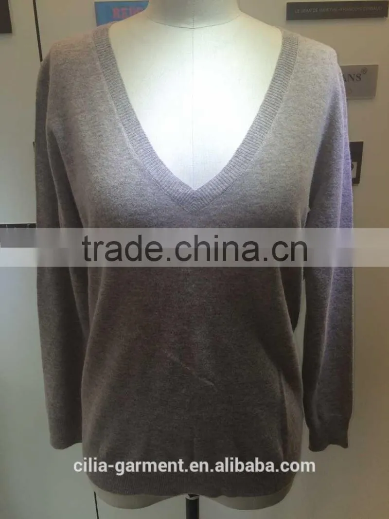 2015 new fashion sexy young lady sweater dress V-neck