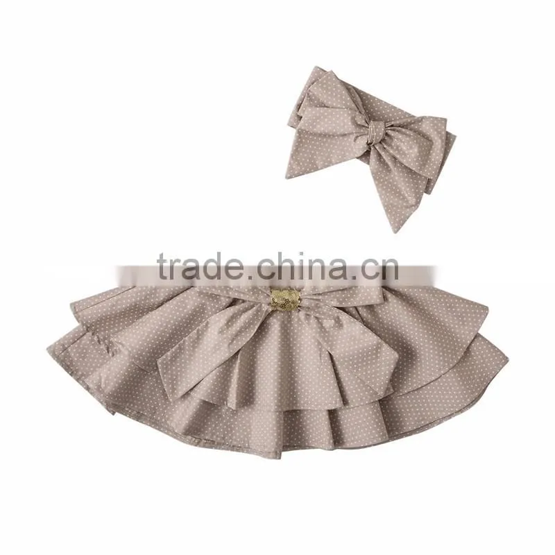 Summer hot sale cute baby mini skirt with matching headband