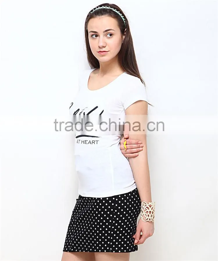 Wild white t-shirts slim body tight t-shirts