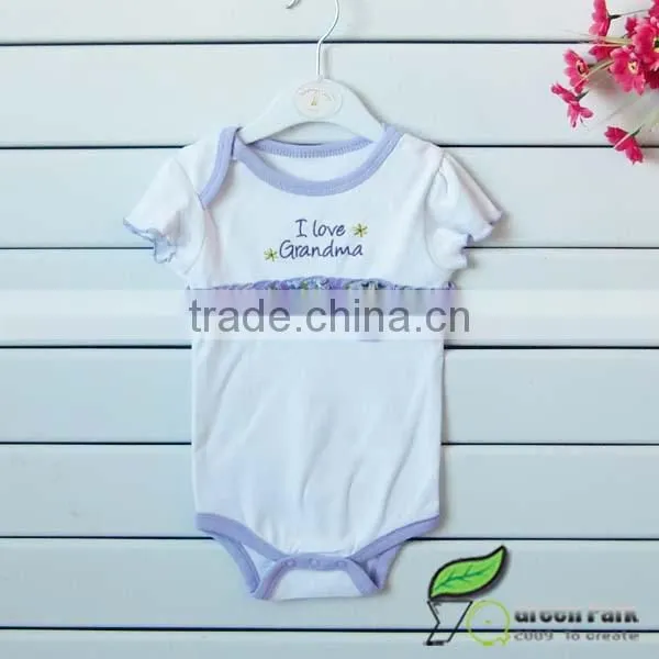infant baby rompers with blue flower skirts+hairband 3pcs outfits Infant romper sets