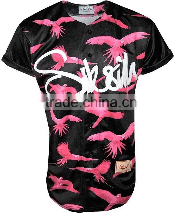 supreme high quality full body sublimation printing satin baseball jerseys custom made wholesale