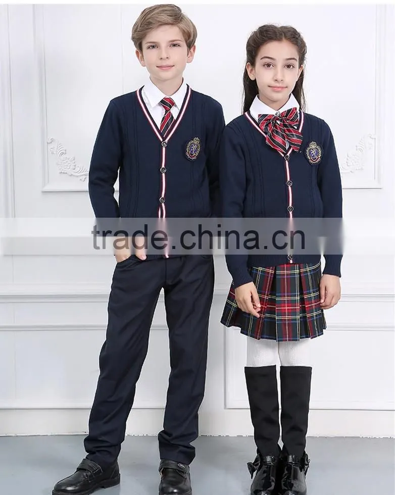 High quality knitting cardigan beautiful school uniform