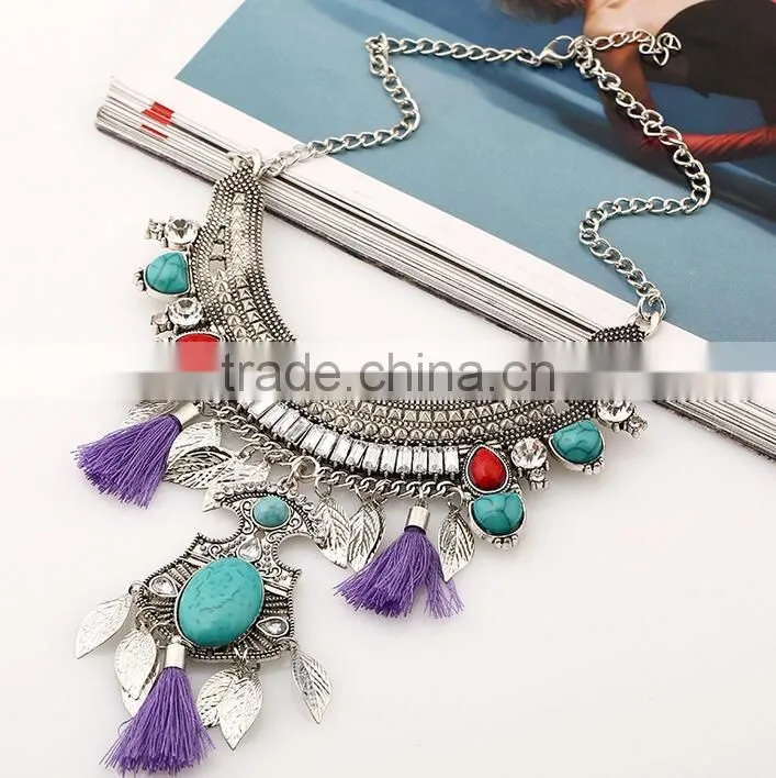 F20033N latest design beads necklace colorful and beautiful necklace
