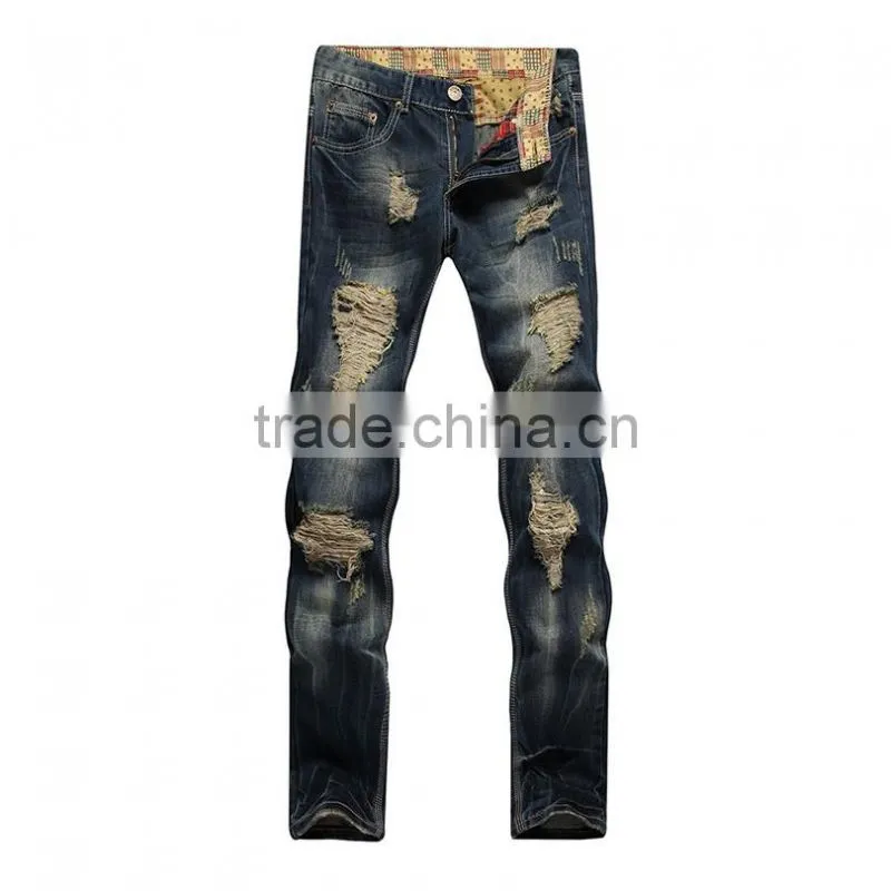 Men Ripped Jeans Wholesale Jeans Pants Top Design Trousers