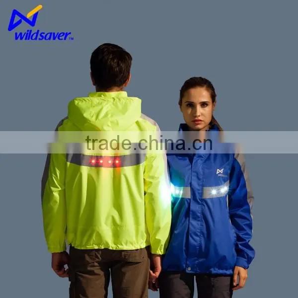 reflective safety winter industrial working cotton jackets with leds