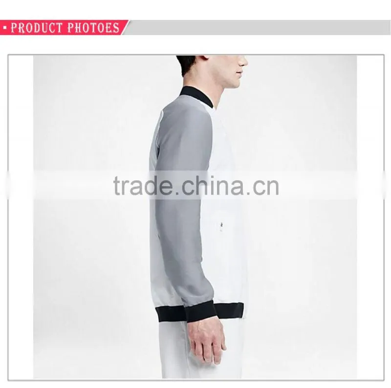 Lightweight dri-fit mesh lining polyester spandex men's tennis jacket tennis wear