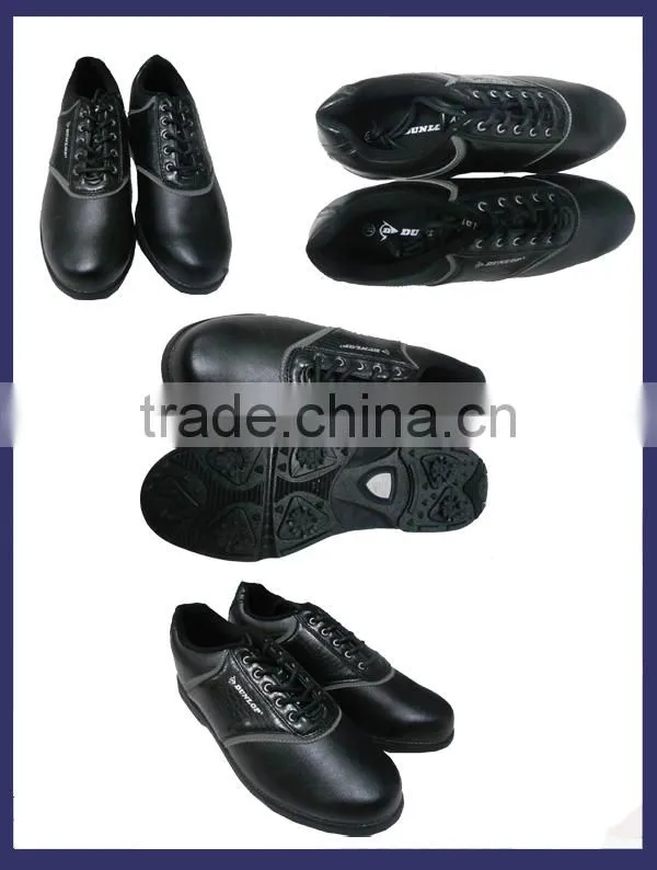 Super quality black leather golf shoes wear comfortable