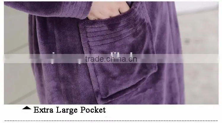 fleece micorfiber bathrobe kimono collar cheap