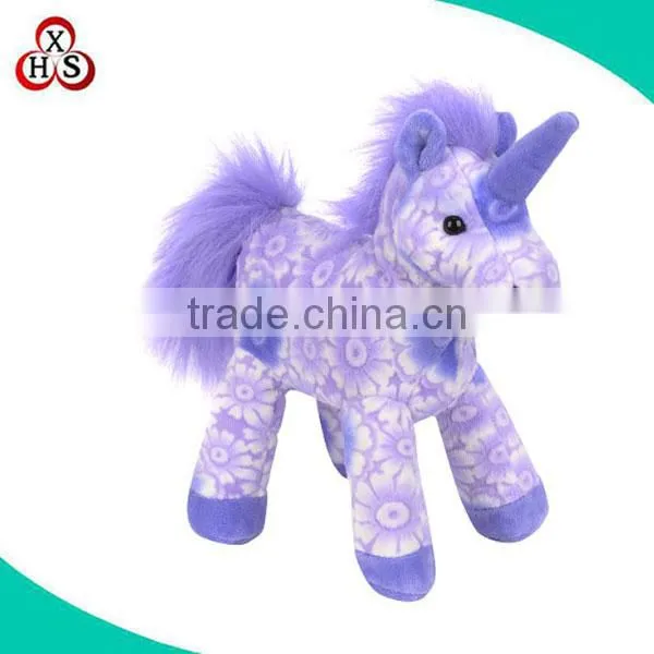 high quality OEM 10inch purple plush unicorn stuffed toys