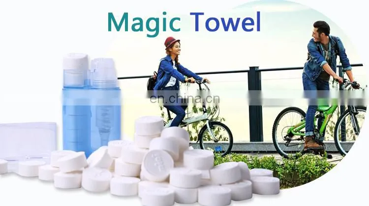 100% eco-friendly Biodegradable Non-woven Compressed Tissue with dispenser promotional gift