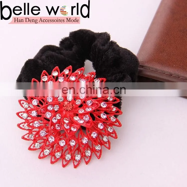 Grace Ladies Flower Crystal Rhinestone Ponytail Holder
