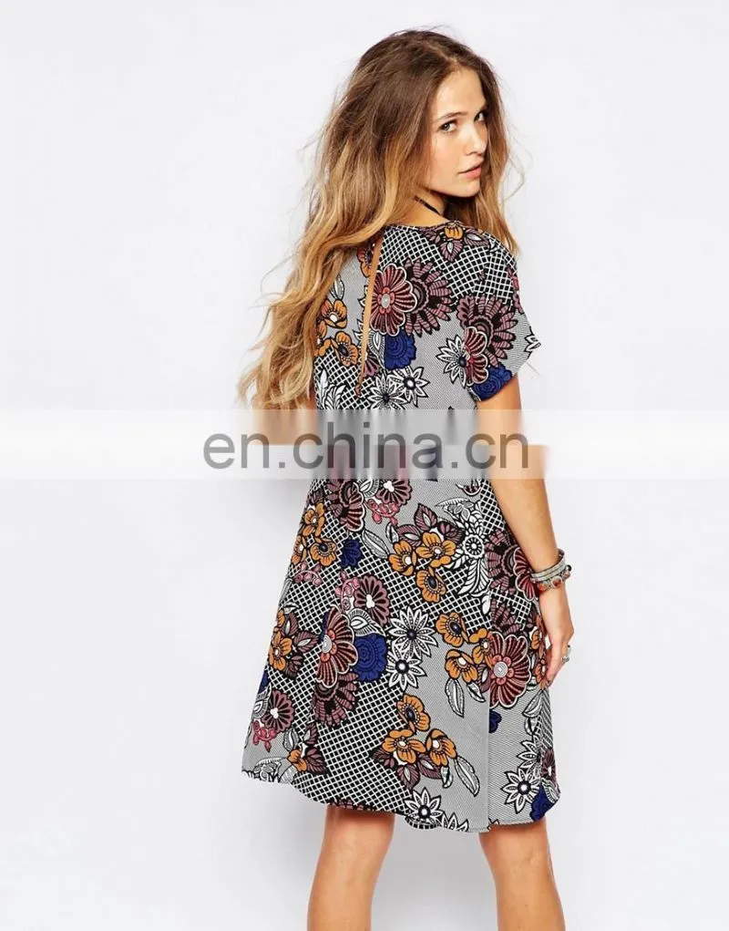 New arrival summer women dress printed women one-piece dress