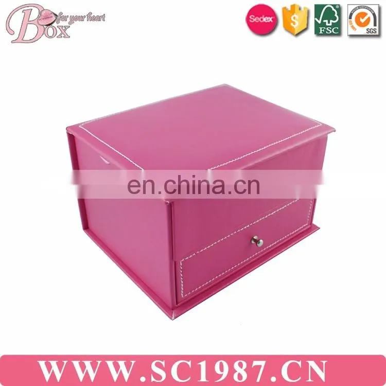 Magic pink drawer jewelry box with miror