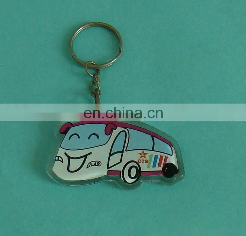 clear or photo holder custom shape acrylic keychain