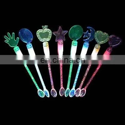beautiful shape and color LED flashing swizzle stick for bar
