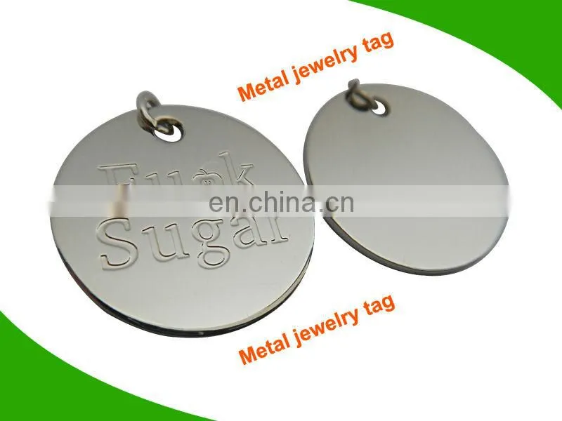 Shiny color metal tags for jewelry small custom metal jewelry tags