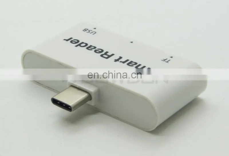 USB-C Card Reader 3 in 1 Type C USB 3.1 5 Gbps TF SD Card Reader Type-C with USB 3.0 Port/TF/SD Smart Adapter for MacBook