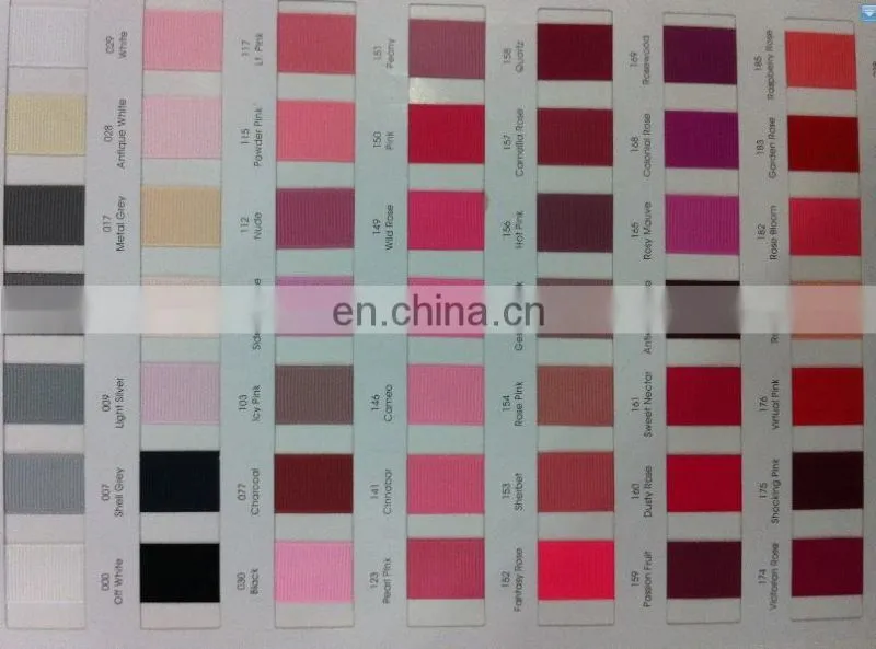 Grossgrain ribbon color chart for garment