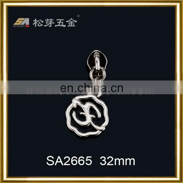 Strong holder metal silver plated zipper puller for handbag