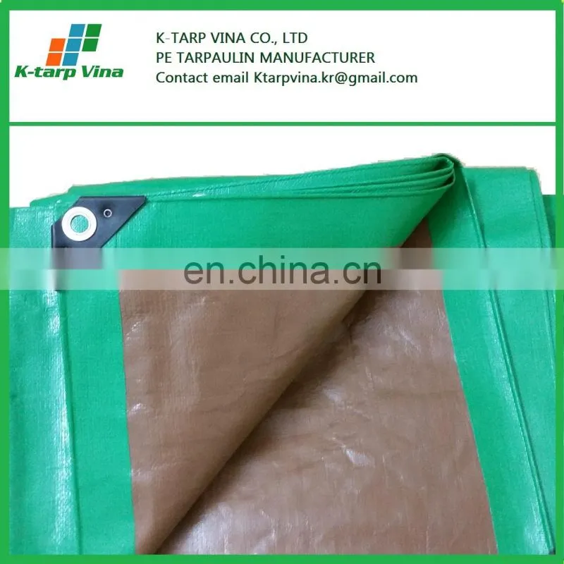 Green/Brown Heavy Duty Tarpaulin 185 GSM made in vietnam