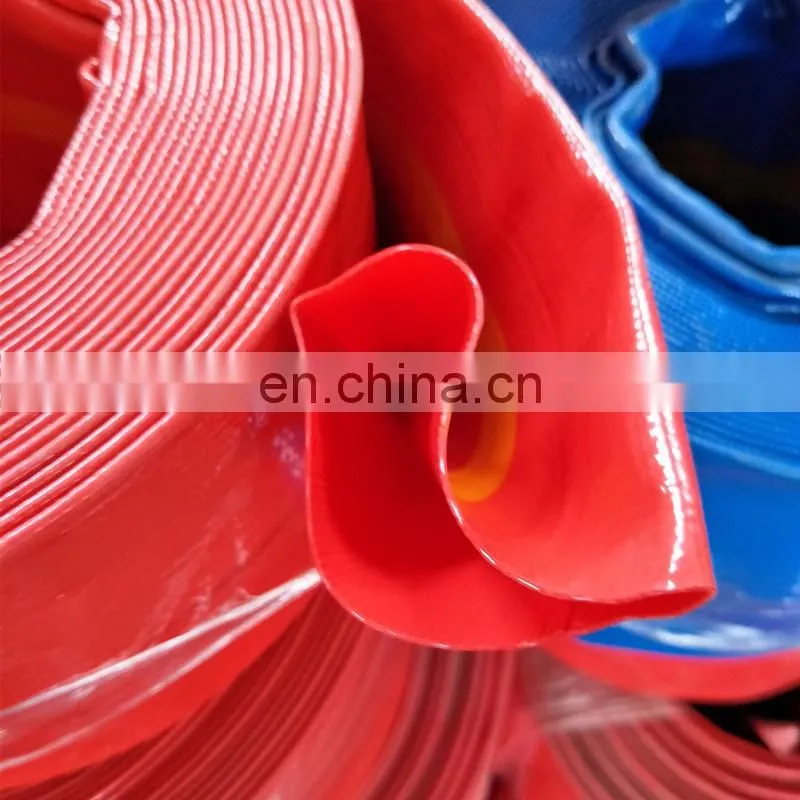 Blue coil PVC Lay flat water pump irrigation discharge hose 6 inch100m*101mm