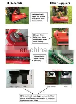 Farm tractor equipment 55HP gearbox grass flail mower