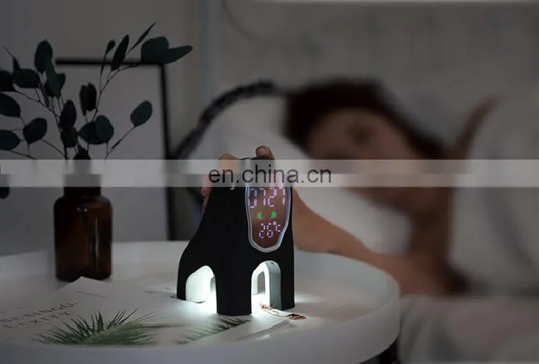 Pretty cute kids usb charging alarm clock smart music digital alarm clock with night lamps