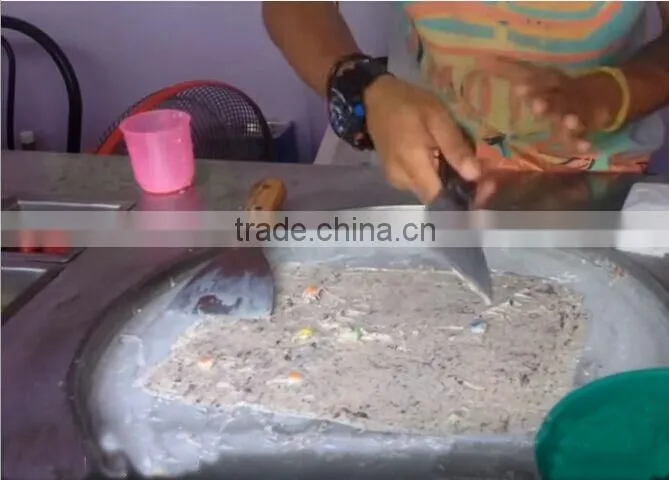 CE Approved single Flat Pan Thailand Fry Ice Cream Rolled Machine