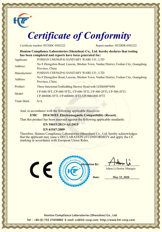 CE CERTIFICATION