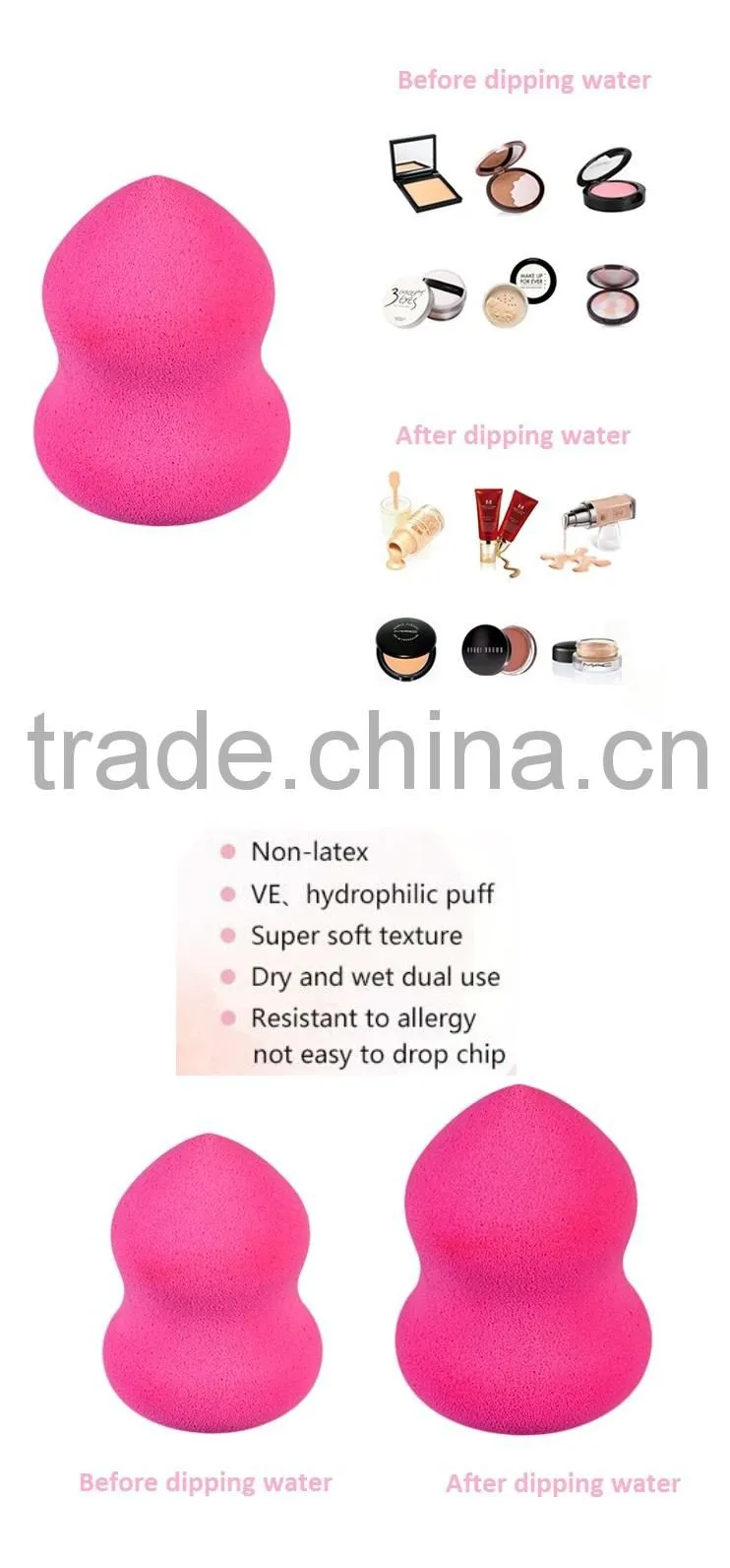 Latex-free Gourd Bottle Shape Makeup Sponge Cosmetic Puff