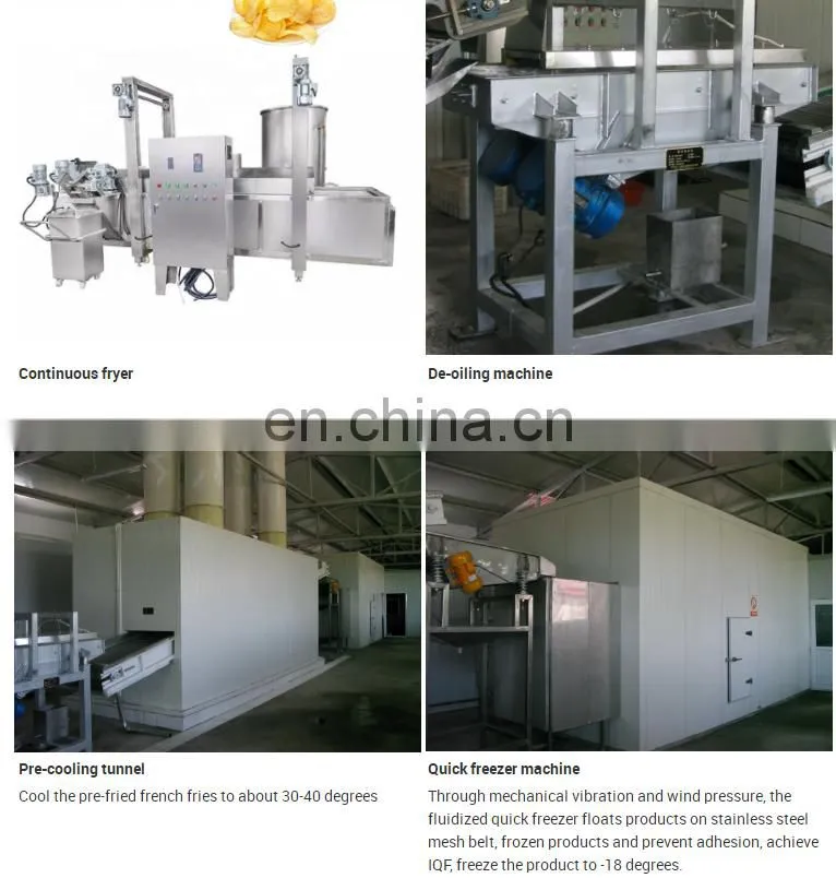 Excellent quality full automatic potato chips production line/fresh potato chips making machine/frozen french fries