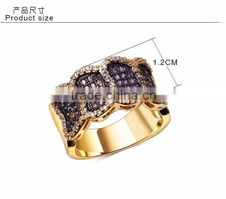 Good Price Item Jewelry Fashion Zircon Colorful Party Ladies Unique Brass Ring