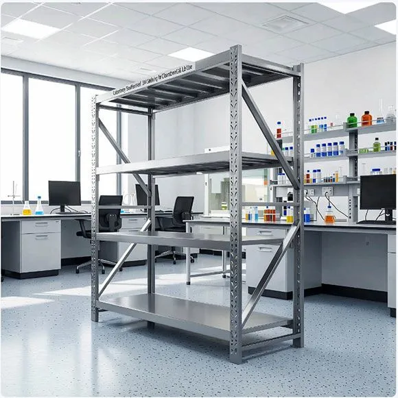 304-stainless-steel-laboratory-shelving-installed-cleanroom-bench-side