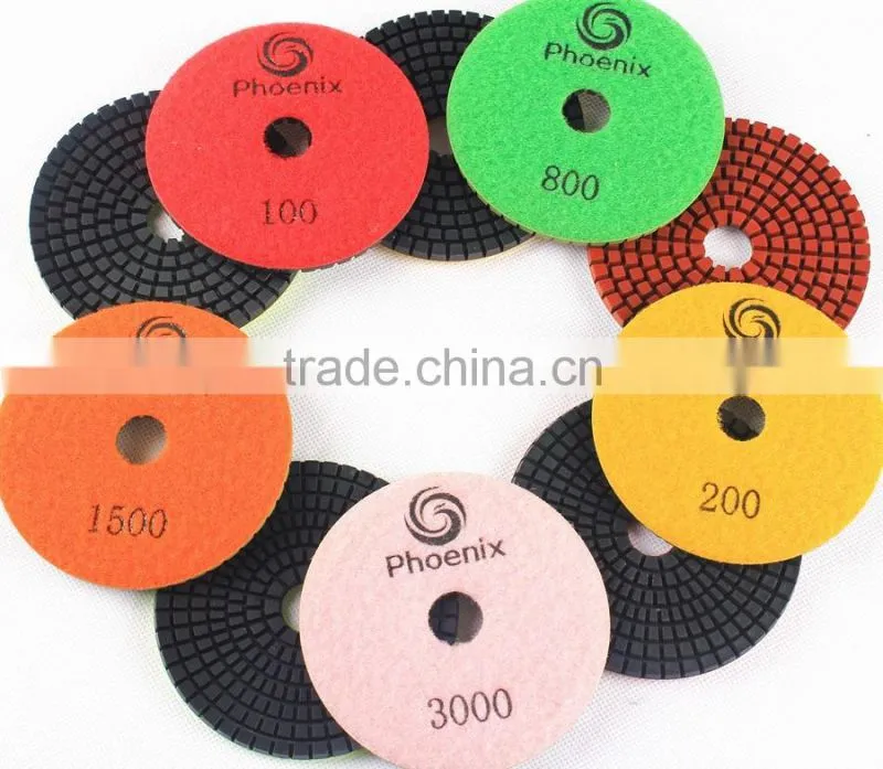 4 Inch Flexible Resin Diamond Granite Polishing Pads
